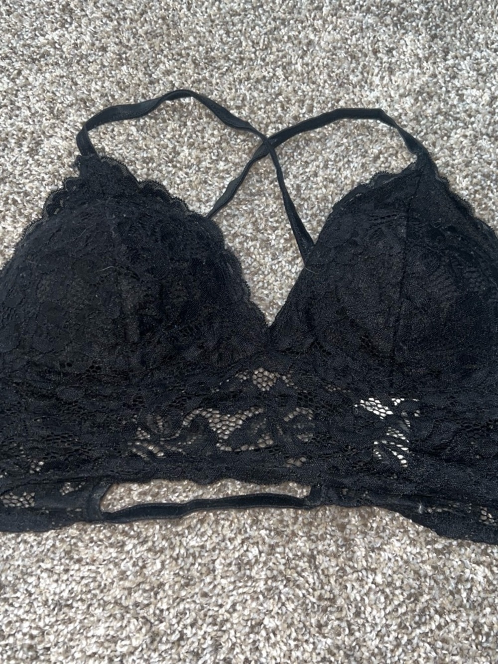 Bozzolo Black Lace Bralette with Crisscross Straps